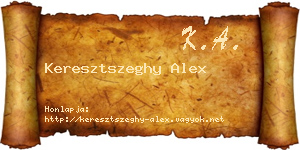 Keresztszeghy Alex névjegykártya