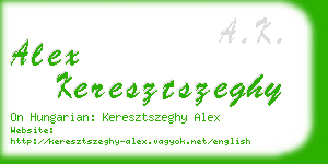 alex keresztszeghy business card